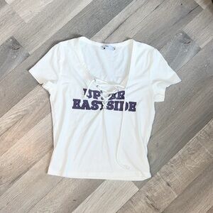 Adika White Top with Purple Print